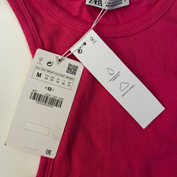Zara Pink Ribbed Tank Top - Picture 3 of 3